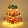 thumbnail image 1 of YestBuy 4 Tier Cupcake Stand Acrylic Tower Display with LED Light Premium Holder Dessert Tree Tower for Birthday Cady Bar Décor Weddings, Parties Events (Yellow Light), 1 of 10