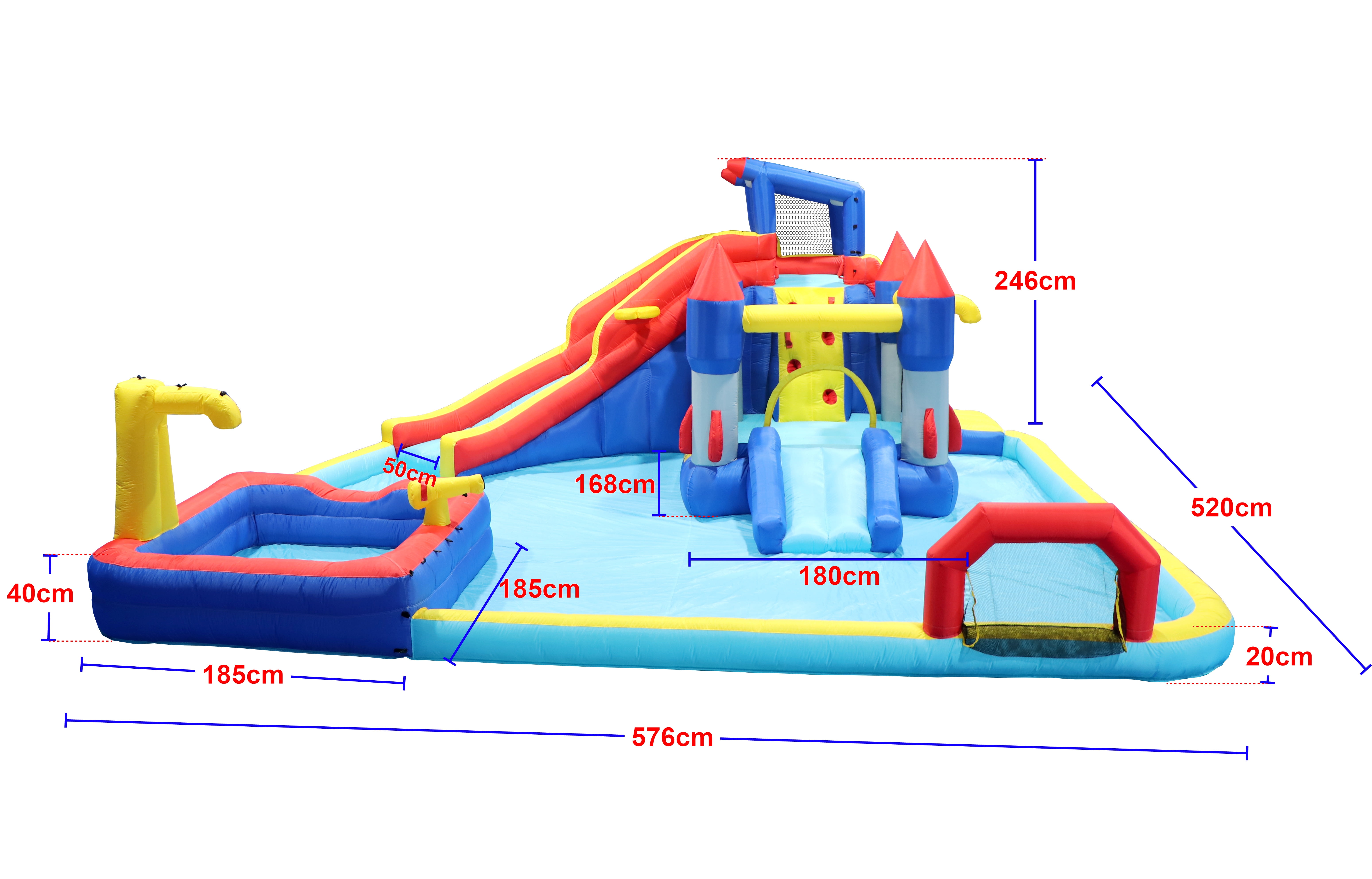 Yesurprise 10 in 1 Inflatable Water Slide Park with Air Blower Inflatable Bounce House with Splash Pool Climbing Wall for Indoor Outdoor