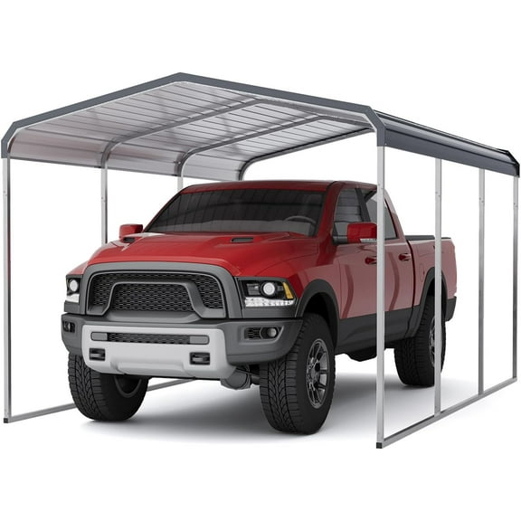 Yesurprise 10x15'Outdoor Carport, Heavy-Duty Metal Carport,Metal Carport with Galvanized Steel Roof and Frame,Upgraded Extra Large Metal Garage for Pickup,Car,Boatand Tractors,Trucks