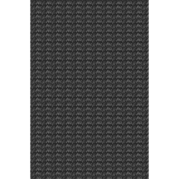 Yesurprise 1150Gsm 100% Polyester Area Rugs - 350Gsm Pile Weight - Pearl Pile Washed - Black Herringbone Imitation Linen Carpet - Modern Design - Foldable Simulation Printed - 4x4ft Round (122x122cm)