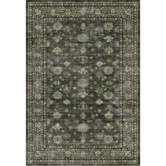 Yesurprise 1150Gsm 100% Polyester Area Rugs - 350Gsm Velvet Weight Pearl Velvet Washed Back Folding Printed Carpet - Abstract Deep Love Green Tone - 5x7ft (152x213cm)