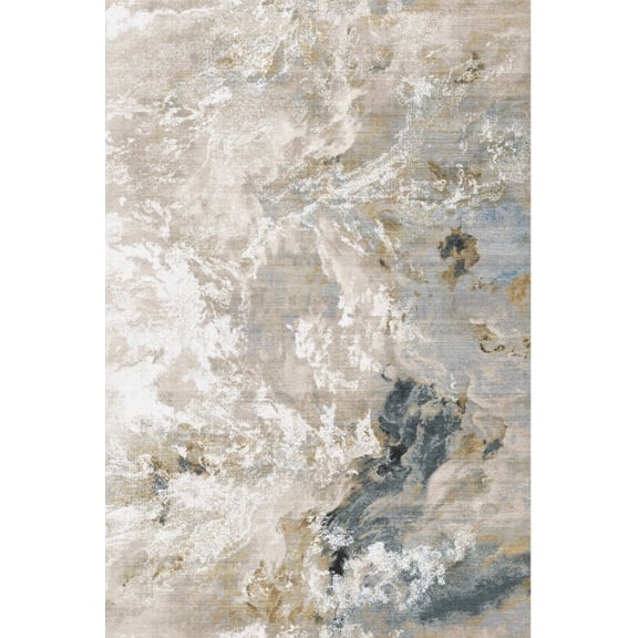 Yesurprise 1150Gsm 100% Polyester Area Rugs 350Gsm Velvet Weight Pearl Velvet Washed Back Folding Simulation Printed Carpet Xm-Abstract-Spirited Beige - 2x6ft (61x183cm)