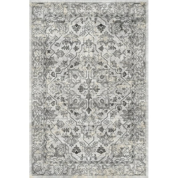 Yesurprise 1150Gsm 100% Polyester Area Rugs - 350Gsm Velvet Weight - Pearl Velvet Washed Back - Folding Simulation Printed Carpet - Xm-Persia-Wanqing Fengcai Gray Tone