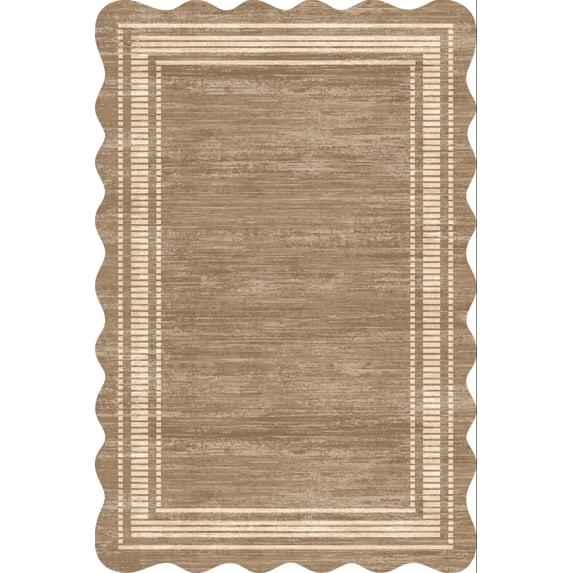 Yesurprise 1200Gsm 100% Polyester Area Rugs - 350Gsm Velvet, Modern Plain Camel Tone, Pearl Velvet Washed Back Folded Imitation Print Carpet