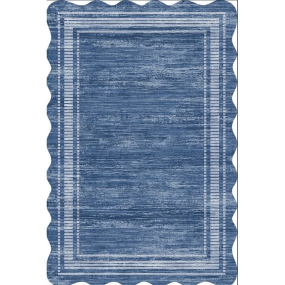 Yesurprise 1200Gsm 100% Polyester Area Rugs - 350Gsm Velvet, Pearl Velvet Washed, Modern Plain Navy Carpet