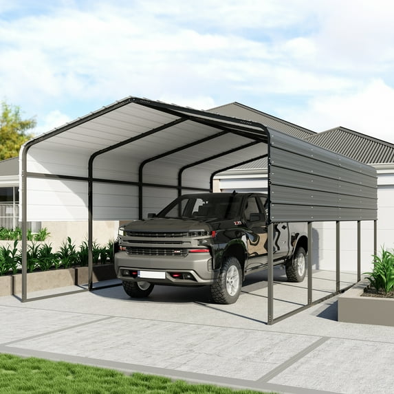 Yesurprise 13x20 FT Metal Carport with Galvanized Steel Roof, Heavy Duty Car Canopy, Outdoor Garage Car Shelter for Car, Truck and Boats