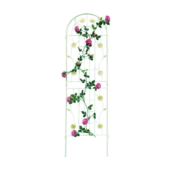 Yesurprise 2 Pack Metal Garden Trellis 71" x 19.7", Outdoor Decoration Arched Fence Trellis, Rustproof Iron Plant Support for Ivy Cucumbers Clematis Roses