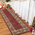 thumbnail image 1 of Yesurprise 2'x10' Border Runner Area Rugss Christmas Area Rugss - Washable Red Area Rugs Plaid Area Rugs with Pinecorn Xmas Decor, Non Slip Soft Area Rugss Carpet for Kitchen Laundry Bedroom, 1 of 7