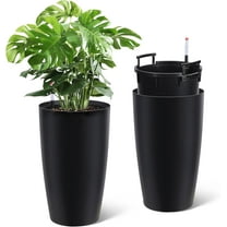 Yesurprise 22Inches Tall Round Planter Set of 2, Self Watering Pots for Indoor Plants, Large Flower Pot Outdoor with Built-in Drainage and a Water Level Monitor, for Patio, Porch, Living Room