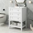 thumbnail image 1 of Yesurprise 24" Free Standing Bathroom Vanity with Ceramic Sink Drawer Open Shelf Ample Storage Space Easy Assembly Bathroom Storage Cabinet Bathroom Accessories, 1 of 8