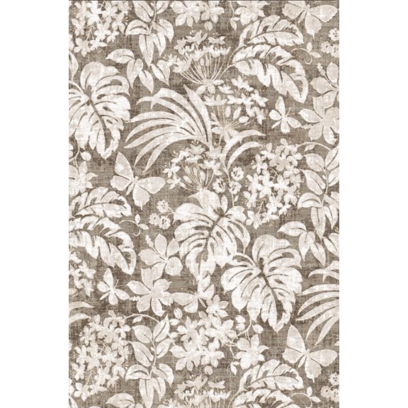 Yesurprise 274*366cm 1150Gsm Bodhi Brown One Leaf Pattern Velvet Area Rugs with 350Gsm Velvet Weight