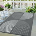thumbnail image 1 of Yesurprise 320Gsm Heavy Duty Outdoor Carpet, 9x12ft (270x360cm) Half Circle, Gray, Xxy-Modern Design, PP Tube Plastic Woven, 1 of 7