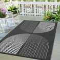 thumbnail image 1 of Yesurprise 320Gsm Outdoor Carpet, 9x12ft (270x360cm) Half Circle, Black/White, Xxy-Modern Design, PP Tube Plastic Woven, 1 of 7