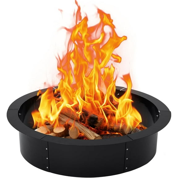 Yesurprise 42" Outer / 36" Inner Heavy Duty Solid Steel Fire Pit Liner for DIY Outdoor Wood Burning Fire Pit