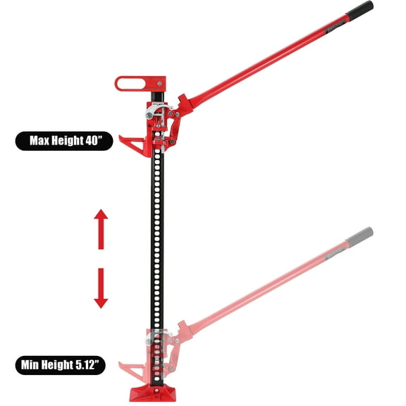 Yesurprise 48" Ratcheting Off-Road Utility Farm Jack 3.2 Ton/7000 LBS Capacity High Lift Flat Head Tractor/Truck/SUV Orange