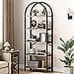 Yesurprise 5 Tier Bookshelf Industrial Gold Bookcase with Metal Frame Bookcase for Office Organization and Storage Modern Storage Rack Shelf for Home