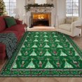 thumbnail image 1 of Yesurprise 5'x7' Christmas Bordered Printed Area Rugs, Washable & Non-Slip, Stain-Resistant Holiday Decor for Living & Bedroom, Green, 1 of 8