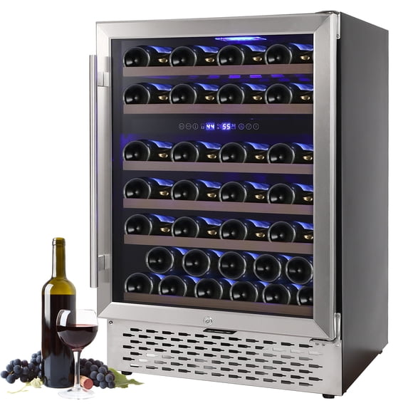 Yesurprise 51 Bottles Wine Cooler Refrigerator Freestanding Compact Wine Fridge with Digital Control for Fridge With 40-66F Digital Temperature Control Glass Door