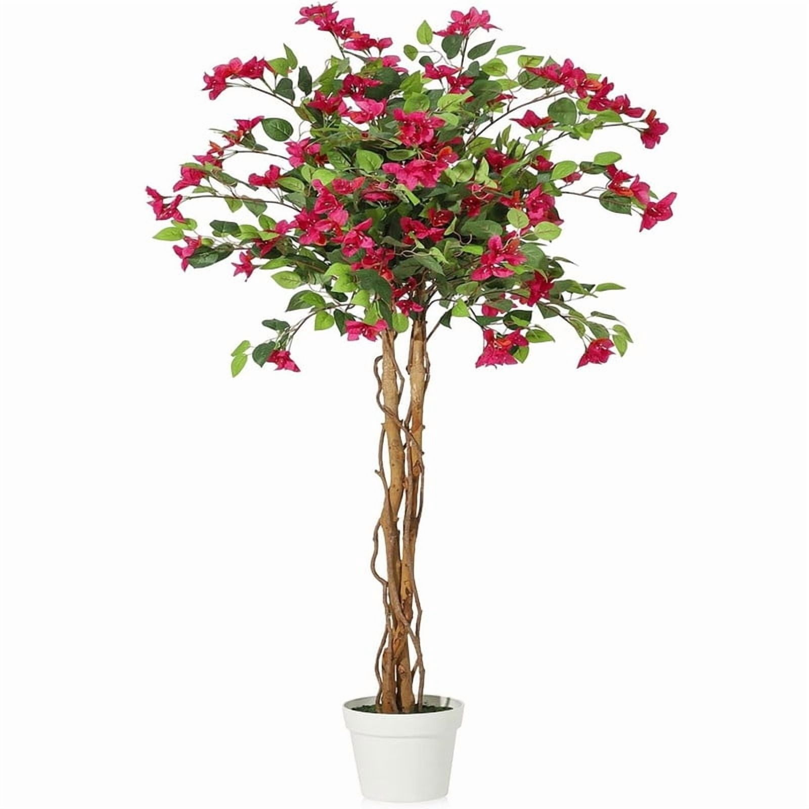 Yesurprise 5FT Artificial Bougainvillea Tree, Tall Potted Fake Tree ...