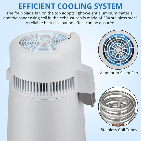 Yesurprise 6L Water Distiller 750W Distilled Water Maker Efficient Home Water Purifier Filter Countertop