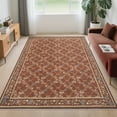 thumbnail image 1 of Yesurprise 8'x10' Modern Floral Area Rugs - Diamond Printed Non-Slip Carpet, Ultra-Soft Low Pile Area Rugs for Living Room, Bedroom, Dining Room - Red, 1 of 8