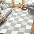 thumbnail image 1 of Yesurprise 8'x10' Modern Geometric Area Rugs - Stain-Resistant Lightweight Plaid Area Rugss for Dining Room, Home Office, Gray, 1 of 8