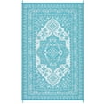 thumbnail image 1 of Yesurprise 9x12ft Vintage Medallion Outdoor Reversible Area Rugs, Waterproof Plastic Straw Mat for Patio/Camping, Light Blue/White, 1 of 7