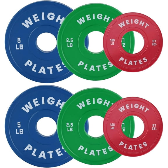 Yesurprise Bumper Plates2 inch Rubber Weight Plates for Lifting Strength Training Home Gym (17.5 LB Set)