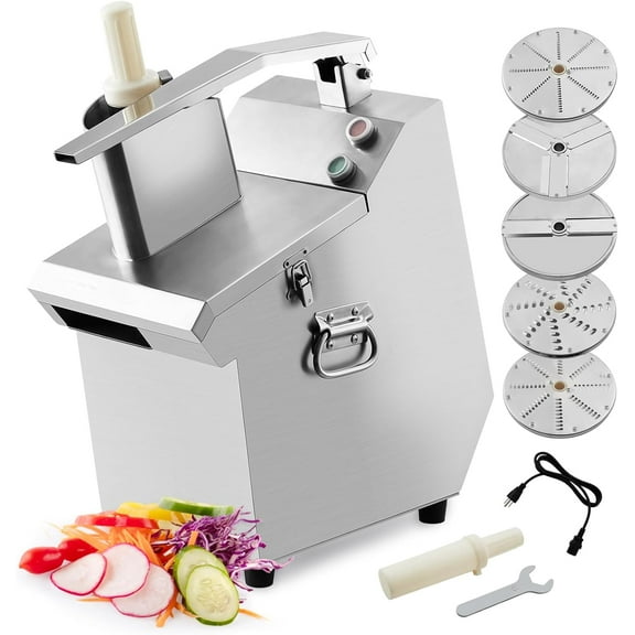 Yesurprise Commercial Food Processor,Food Chopper With 3mm/4mm/7mm Shred and 2mm/4mm Slice, Stainless Steel Electric Vegetable Slicer for Hotel Kitchen Restaurant