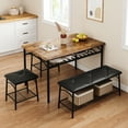 thumbnail image 1 of Yesurprise Dining Table Set for 4 Kitchen Table Set with Upholstered Bench and Square Stools Metal and Wood Dining Room Table Set, 1 of 8