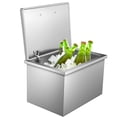 thumbnail image 1 of Yesurprise Drop in Ice Chest Stainless Steel Ice Cooler, Commercial Ice Bin with Hinged Cover, Outdoor Kitchen Ice Bar, with Drain-Pipe and Drain Plug, 1 of 9