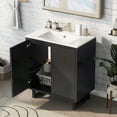 thumbnail image 1 of Yesurprise Freestanding Bathroom Cabinet with Top Basin Sink 2 Doors Space Saving Floor Cabinet Bathroom Accessories for Small Space, 1 of 8