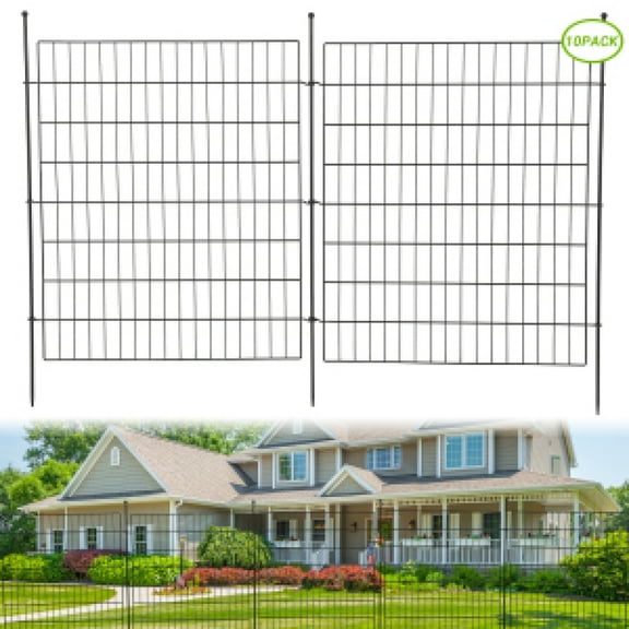 Yesurprise Garden Fence,15 Panels No Dig Decorative Fence with Gate for Outdoor,Yard, Patio,Animal Barrier Rustproof Metal Wire Panel,Temporary Dog