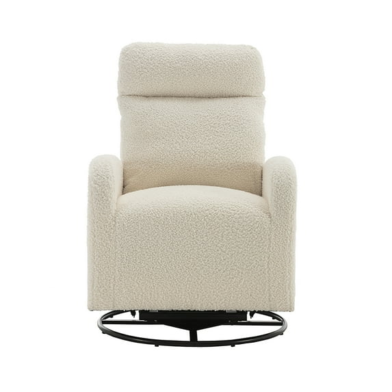 Yesurprise Glider Rocking Chair, Upholstery Comfortable Glider Chair, Metal Base Comfy Tall Back Rocking Armchair, Accent Reading Chair, for Bedroom, Living Room, Nursery, Playroom