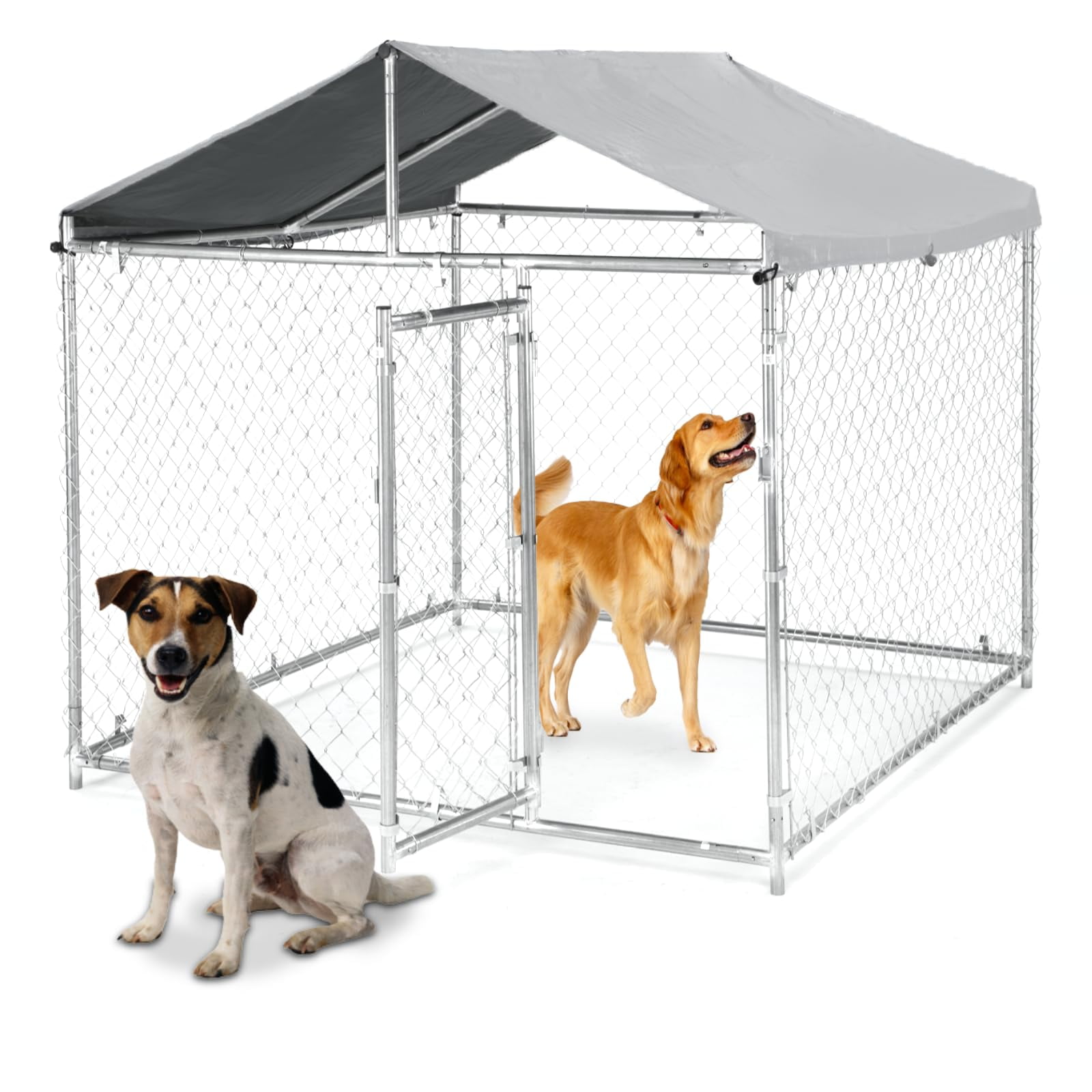 Picture of Yesurprise Heavy Duty Dog Crate with Pointed Roof, Indestructible Large ...