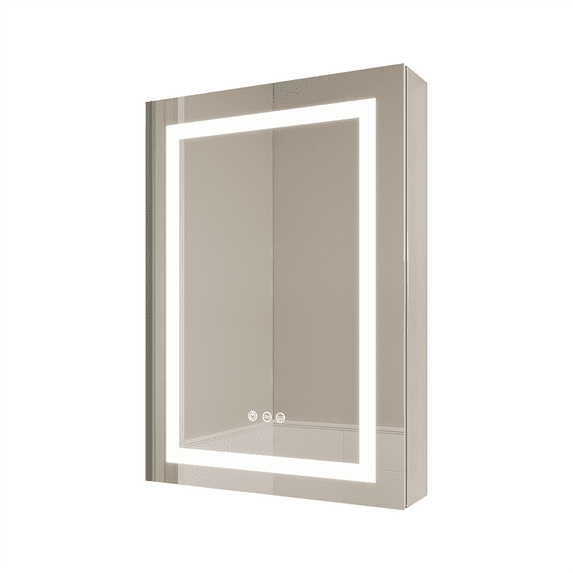 Yesurprise Lighted Medicine Cabinet, Medicine Cabinet Mirror with 3 Touch Switch, Anti-fog Function, Adjustable Brightness and Color Temperature, Medicine Cabinet Mirror