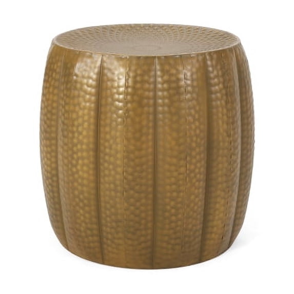 Yesurprise Modern Accent Side Table, Multi-function End Table, Home Furniture, Unique Metal Drum Shaped Coffee Table for Living Room, Bedroom, Office