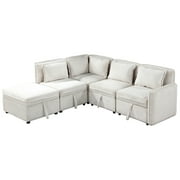 Yesurprise Modern Modular Sectional Sofa Couch Family Entertainment Centre Chaise Couch Minimalist Upholstered L Shaped Cloud Couch Set for Living Room Office Studio Apartment