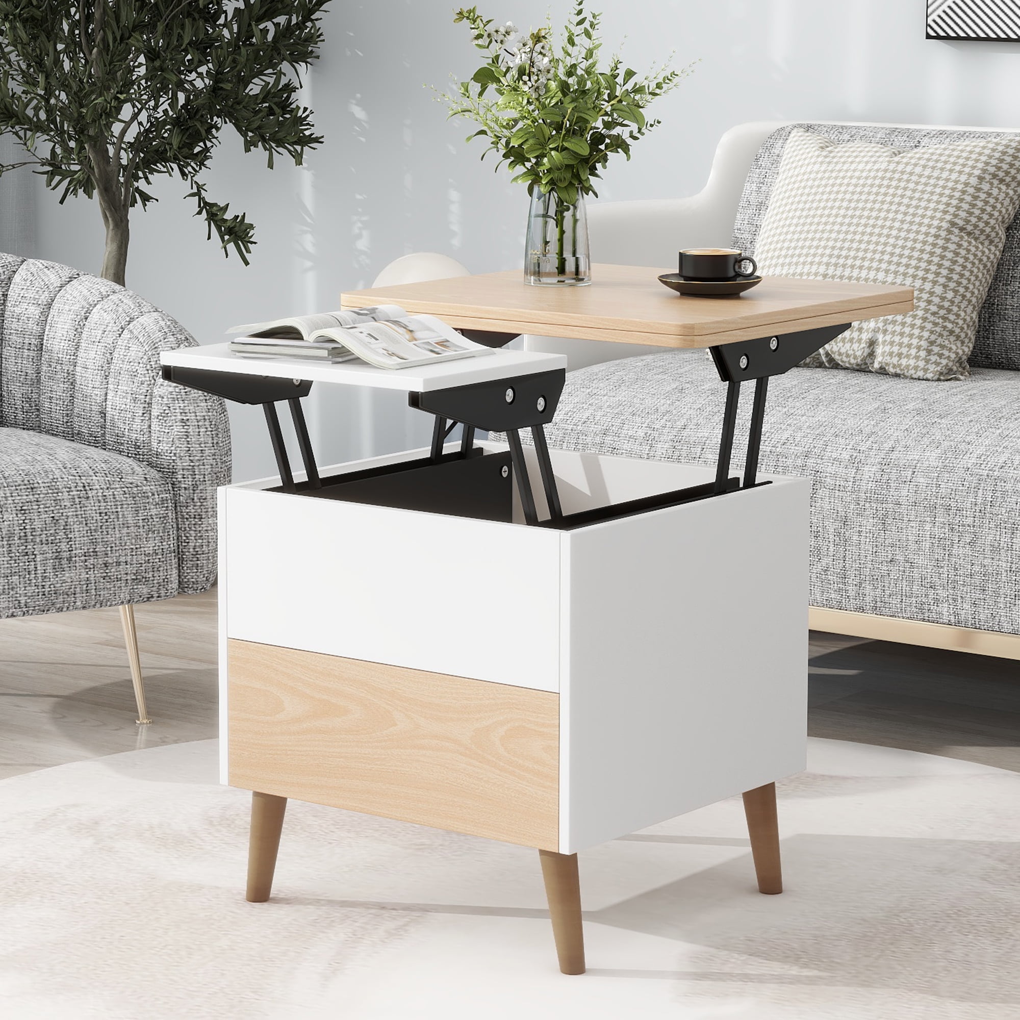 Yesurprise Modern Multi-functional Coffee Table with Storage Drawers ...