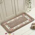 thumbnail image 1 of Yesurprise Pastoral Style Rose Pattern Non Slip Water Absorption Rectangle Carpet Floor Mat, 1 of 8