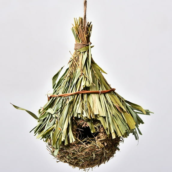 Yesurprise Pet Hanging Birds Nest Outdoor Hand-weaved Decorative Bird House Bird Cage Shelter for Garden Decoration