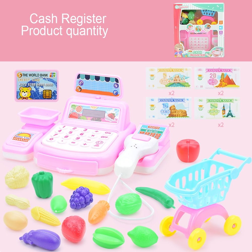Yesurprise Simulation Supermarket Cash Register Game Toy With Lighting