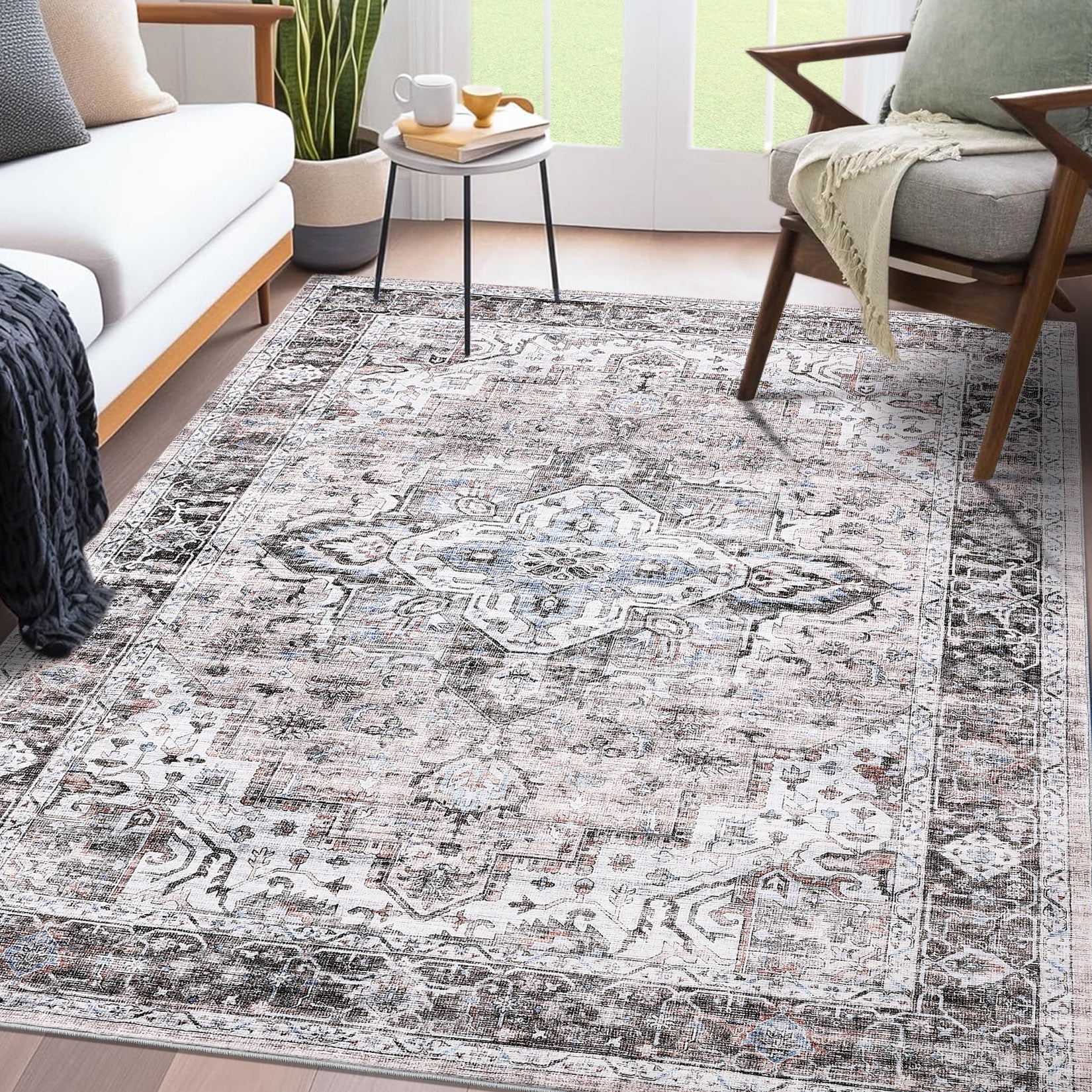 Foldable Cotton Rug Yesurprise Xxy-Persia-Alice Light Brown 9x12ft Velvet Area Rugs, 100% ...