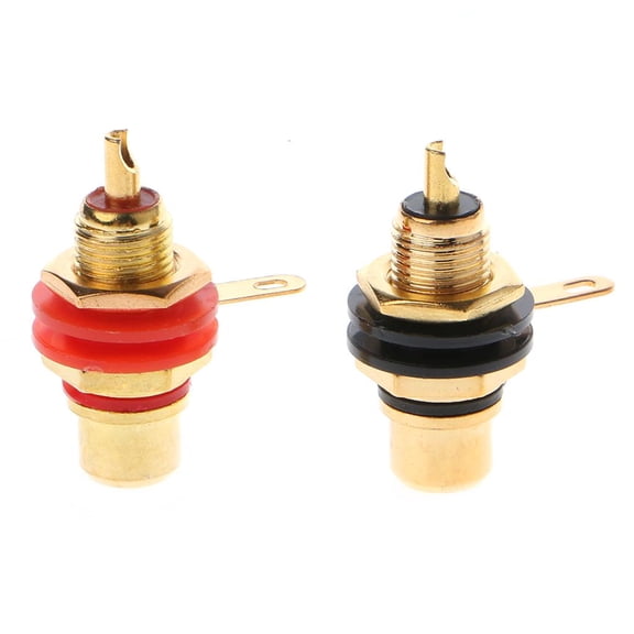 Yeswillos 1 Pair RCA Female Socket Connector Chassis Panel Mount Adapter o Terminal Pl