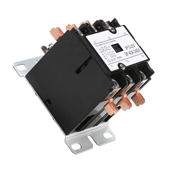 Yeswillos Brass Electrical Contactor 40A 3P 220V Coils High Current Capacity for Air Conditioners Heat Pumps Commercial Use