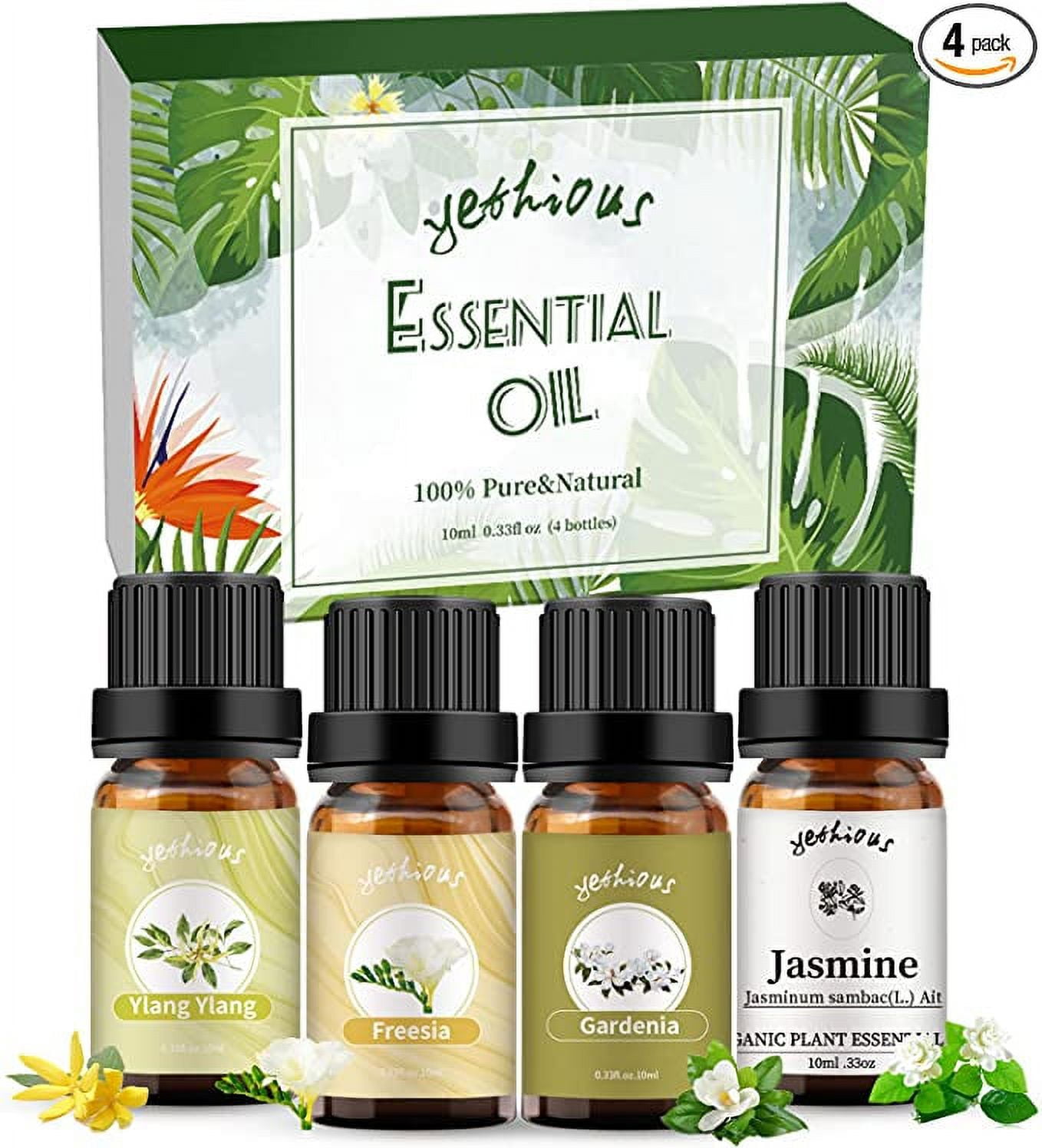 Jasmine,Rose,Freesia,Gardenia Essential Oil Sets Organic Plant