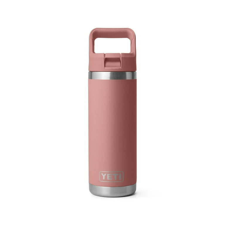 Yeti 18Oz Rambler Water Bottle With Straw Cap Sandstone Pink