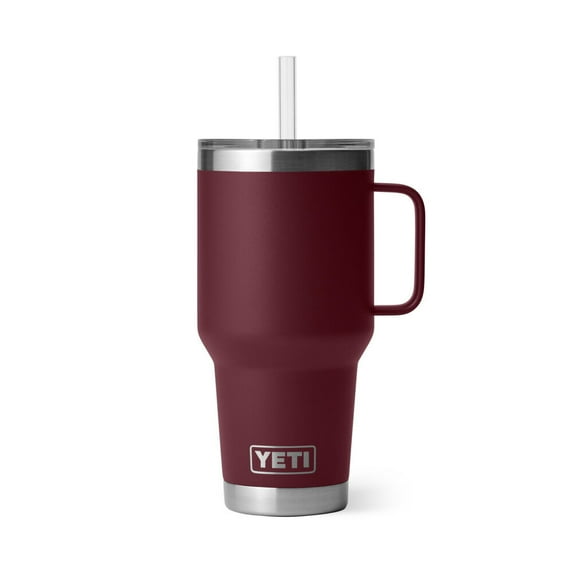 Yeti 35Oz Rambler Straw Mug With Straw Lid Wild Vine Red