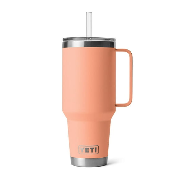 Yeti 42Oz Rambler Straw Mug With Straw Lid Lowcountry Peach