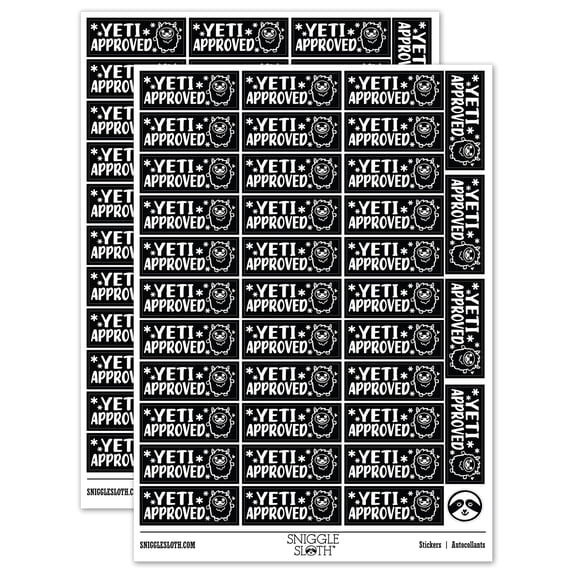 Yeti Approved Teacher Student School Sticker Set - Black - Gloss Finish - 1.5" Small